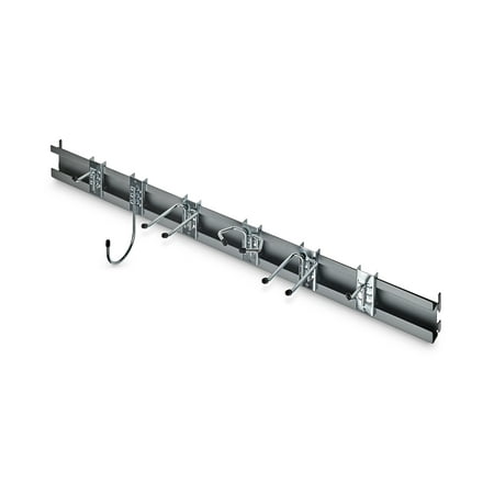 Triton Products® Steel Rail Kit with 6 Heavy-Duty Assorted Rail Hooks, Gray