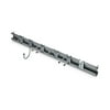 Triton Products® Steel Rail Kit with 6 Heavy-Duty Assorted Rail Hooks, Gray