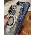 thumbnail image 2 of For IPhone 15 Pro Max Holder Bracket Case Luxury Transparent Plating Airbag Magnetic Cover For IPhone 11 15 12 13 14 Pro Max 14 15 Plus, 2 of 4