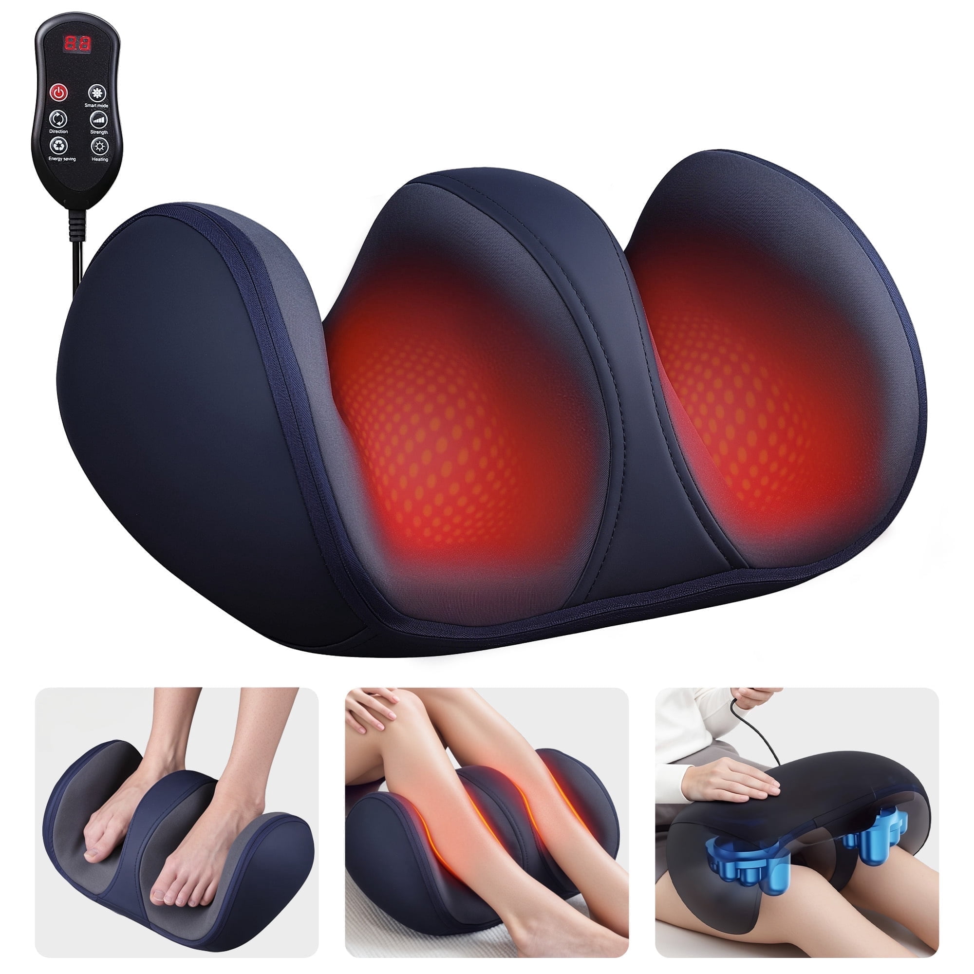 ALLJOY Shiatsu Foot Massager Machine with Heat, Foot and Calf Massager for Plantar Fasciitis, neuropathy,Pain Relief, Gifts for Women & Men