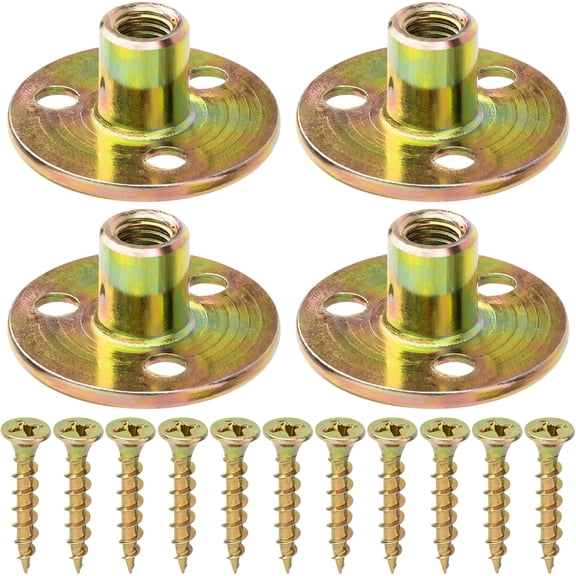 8 Sets Leg Mounting Plates, Furniture Legs Attachment Industrial Strength T-Plate M8 Sofa Legs with Hanger Bolts Screws for Leg Chair Couch Cabinet Couche Repair