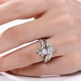 thumbnail image 2 of "Marquise Cut Wedding Set Sterling Silver Bypass Rings with Cubic Zirconia & White Diamond Solitaire Engagement Ring – Promise & Anniversary Gift with Box", 2 of 4