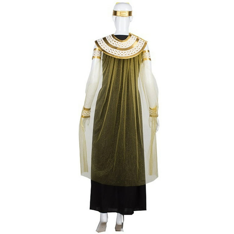 HPO Adult Women Egyptian Queen Cleopatra Costume-Black and Gold Fancy Dress  for Halloween & Cosplay - Walmart.com