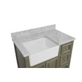 thumbnail image 4 of Zelda 36" Farmhouse Bathroom Vanity with Weathered Gray Cabinet and Carrara Marble Top, 4 of 6