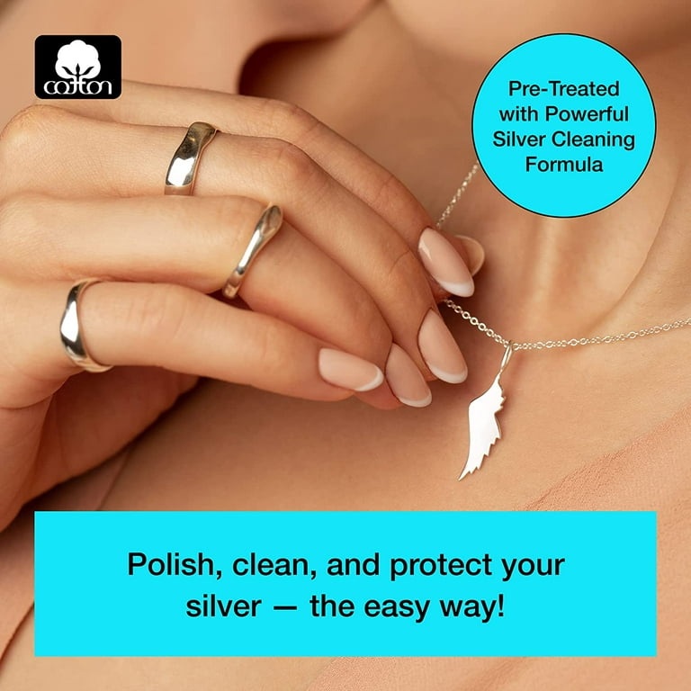 Silver Cleaning Wipes, 100% Cotton Wet Polishing  Silver Polish Wipes Silver  Jewelry Cleaner Sterling Silver Tarnish Remover for Jewelry and Silverware Silver  Cleaner Jewelry Wipes (30 Count) 30 Count (Pack of 1)
