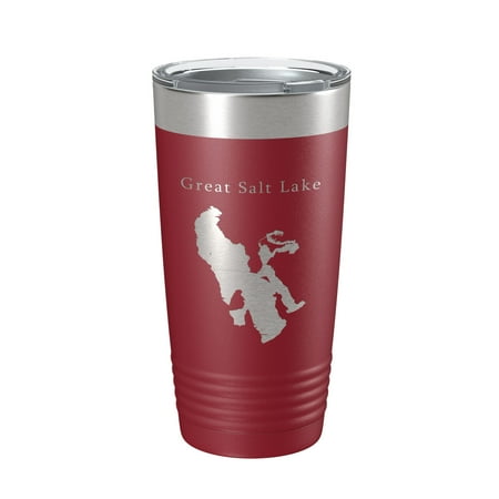 

Great Salt Lake Map Tumbler Travel Mug Insulated Laser Engraved Coffee Cup City Ogden Utah 20 oz Maroon