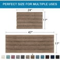 thumbnail image 3 of PrimeBeau Striped Chenille Bath Rugs, Super Absorbent, Non-Slip, Set of 2, Taupe, 47" x 17" Plus 17" x 24", 3 of 8