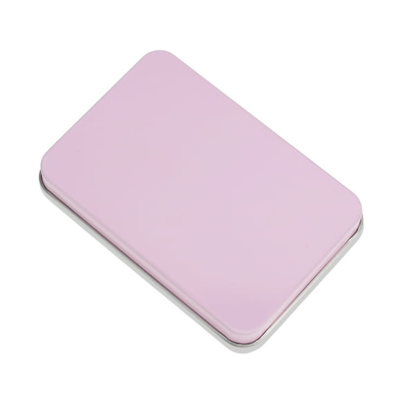 Unique Bargains 1 Pc Rectangular Nail Storage Box Pink Tinplate