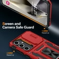 thumbnail image 5 of ANTSHARE for Samsung Galaxy S24FE Case with Rotatable Ring Kickstand & 9H ScreenProtector-Red, 5 of 7