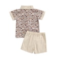 thumbnail image 2 of Bullpiano Toddler Baby Boys Girls Sister & Brother Outfits Floral Layered Romper/Dresses/Floral Shirt+Shorts Set 0-4Y, 2 of 7
