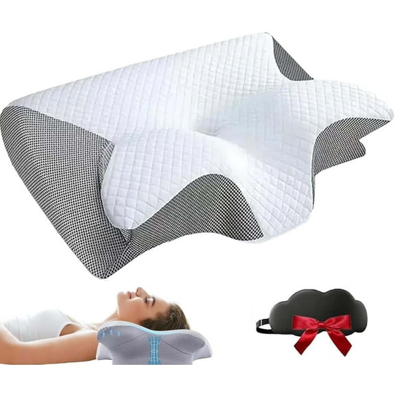 Z Pillow,  Z 2 in 1 Ergonomic Pillow, Sleep Restora Pillows, Ergonomic Memory Foam Contour Orthopedic Pillows with Breathable Pillowcase for Side, Back & Stomach Sleepers(Gray)