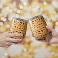 thumbnail image 2 of Leopard Print 12oz Stainless Steel Insulated Wine Tumbler with Lid and Straw – Double Wall Vacuum Mug for Hot & Cold Drinks, 304 Steel Interior, Sweat-Free Design, 2 of 5