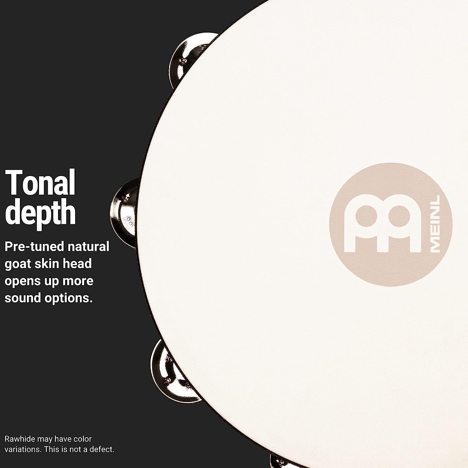 Meinl Headed Wood Tambourine Steel Jingles, 1 Row