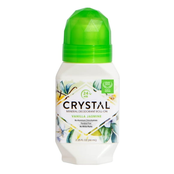 Desodorante Crystal Mineral Roll-On, vainilla y jazmín, 66 ml