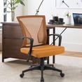 thumbnail image 4 of Furniwell Office Chair Home Office Desk Chair Mid Back Mesh Desk Chair Ergonomic Lumbar Support Computer Chair Swivel Rolling Task Chair with Armrest (Orange), 4 of 14