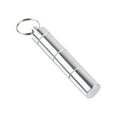 thumbnail image 1 of 1PCS Mini Bottle Keychain Aluminum Container Travel Medicine Holder Case Silver for Outdoor Adventure, 1 of 5