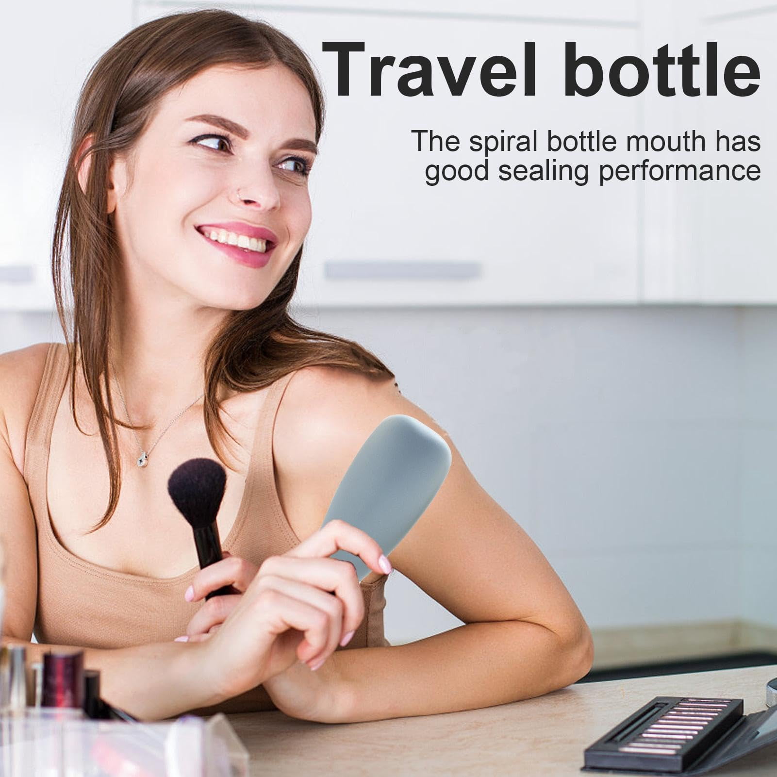 4 Pack Leakproof Squeeze Bottles for Toiletries Travel - Airplane Safe Silicone Containers with Wide Mouth Design, Secure Lock Lids | Portable Cosmetic Bottles for Shampoo, Lotion, Essentials