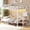 White-full over full bunk bed with stairs, variant on Miniyam Full Over Full Bunk Bed with Stairs, Storage and Charging Station, Metal Frame, Black