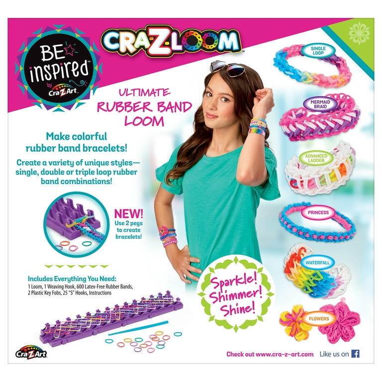 Buy Super Cra-Z-Loom - DIY Bracelet Loom Kit, 2200 Latex Free Color Bands,  6 Row Loom, Design & Create, Cra-Z-Art Ages 8+