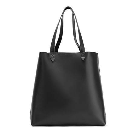UPC: 0818993010957 | Women s Leather Tote Bag | Laptop Bag | Shoulder Purse | Fits 15.6  to 17.3  inch Notebook (Black)