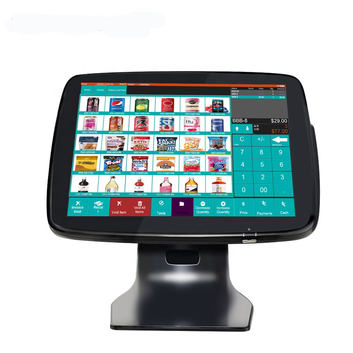 Zhongji POS Cash Register 15 Touch Screen Windows PC with 3 India | Ubuy