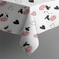 thumbnail image 5 of White Cow Heart Pattern Rectangle Tablecloth 60"x102",Waterproof Polyester Rectangle Table Cloth, Wipeable Spillproof Polyester Tablecloth for Dining, Camping, Indoor and Outdoor, 5 of 6