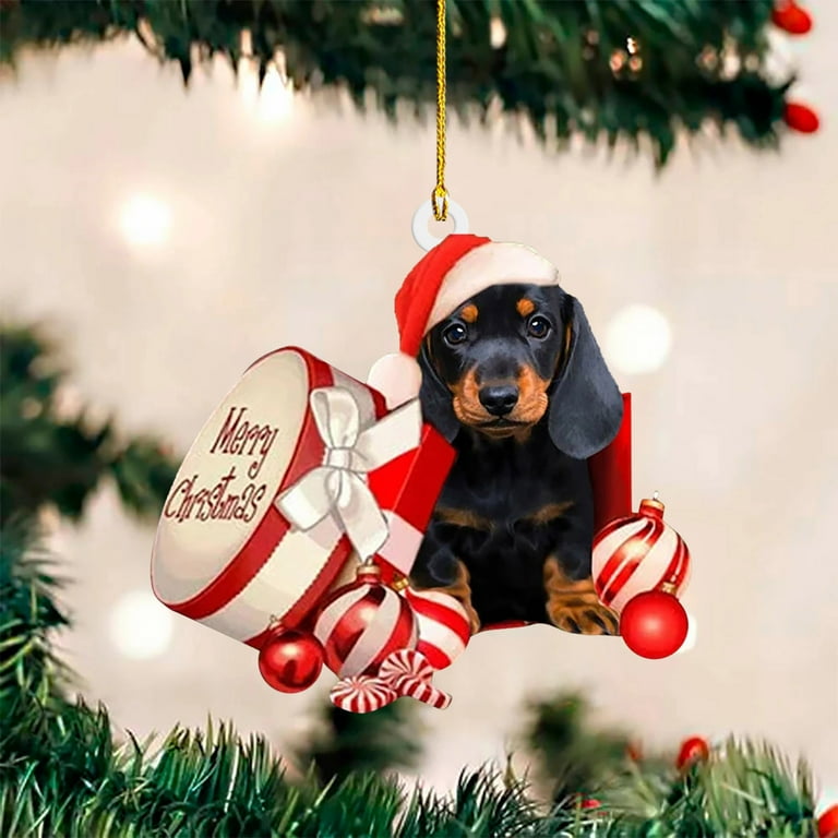Black Dachshund Dog Ornaments Christmas Tree Funny Dachshund Christmas Tree Ornament New Ornaments Christmas Tree Decor Christmas Gifts Home