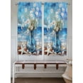 thumbnail image 6 of Bedroom Curtains 63 Inches length, Spring Floral Window Treatment Curtain Drapes, Coastal Blue Oil Painting Botanical Daisy Rod Pocket Curtain Panels for Living Room Kitchen, 42"x63", 2 Panels, 6 of 7