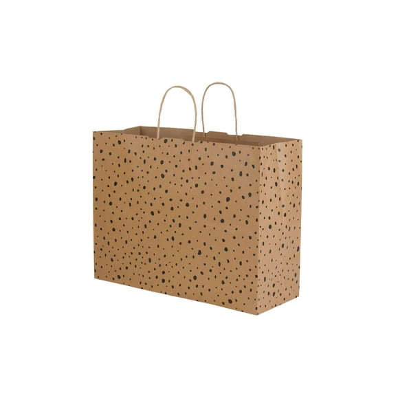 SSWBasics Large - Modern Dot Paper Shopping Bags - Case of 100