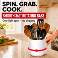 thumbnail image 4 of Cooler Kitchen Rotating Utensil Holder, Extra Large, Weighted No-Tip Base, Removable Divider, White, 4 of 9