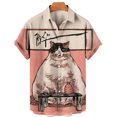 thumbnail image 3 of Camisas japonesas de gato bushido para hombres, ropa con estampado 3D, camisas hawaianas de playa, blusas de manga corta Y2K, ropa vintage, blusa con solapa, 3 of 5