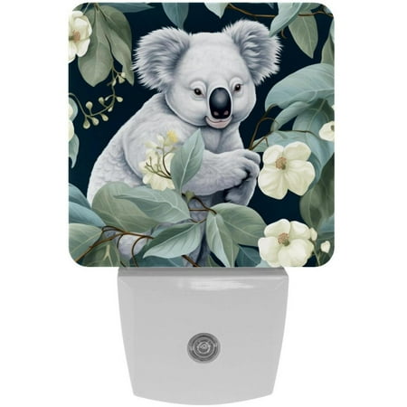 

Koala LED Square Night Lights for a Bright and Stylish Ambiance - Ideal for Bedrooms and Hallways - Energy Efficient Plugin Lamps with Auto Sensor