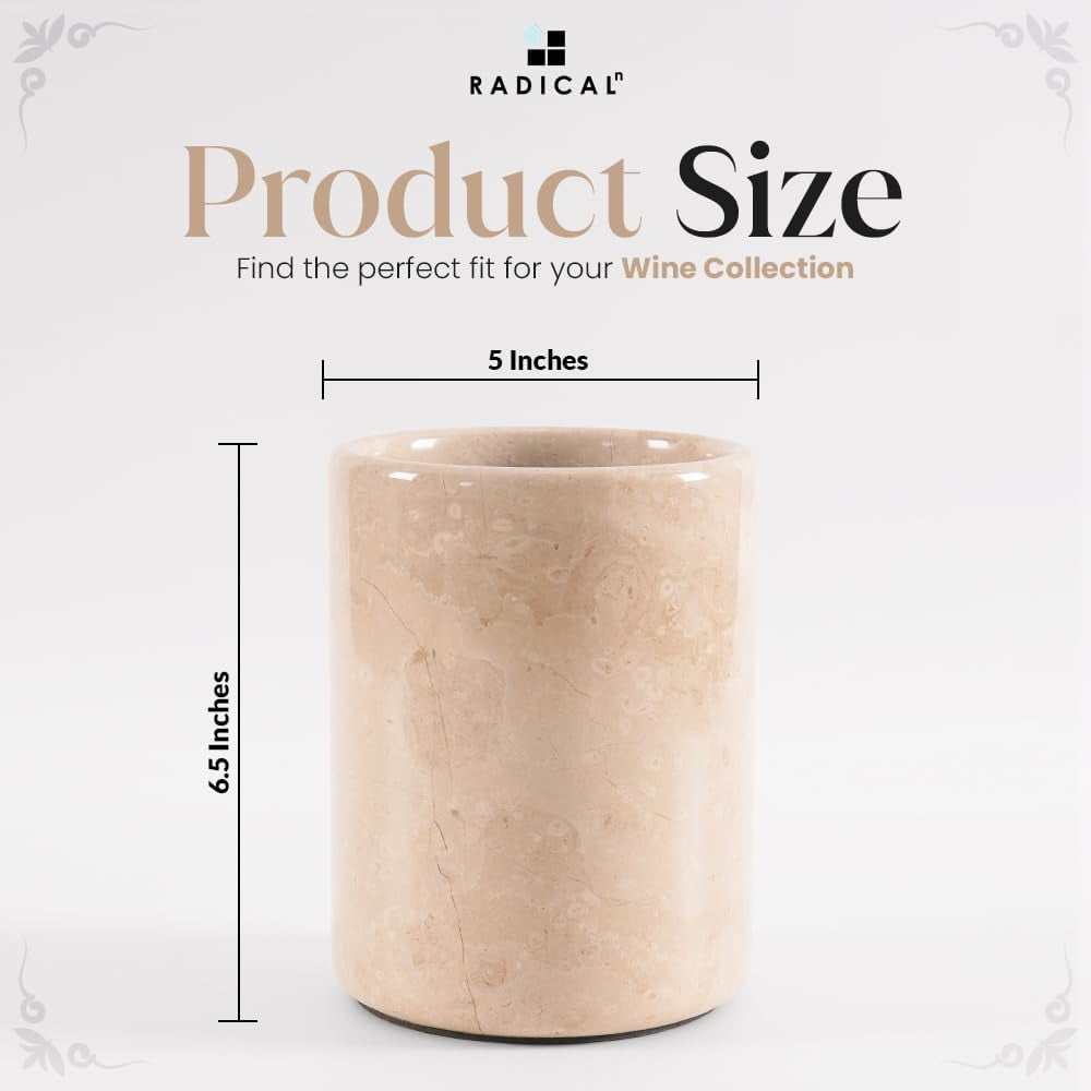 Radicaln Marble Wine Chiller Bucket 6.5 inches Verona Handmade Champagne Chiller For Bar Accessories, Ideal Beverage Cooler and Wine Bottle Holder For Home Bar, Small Cooler and Wine Bucket