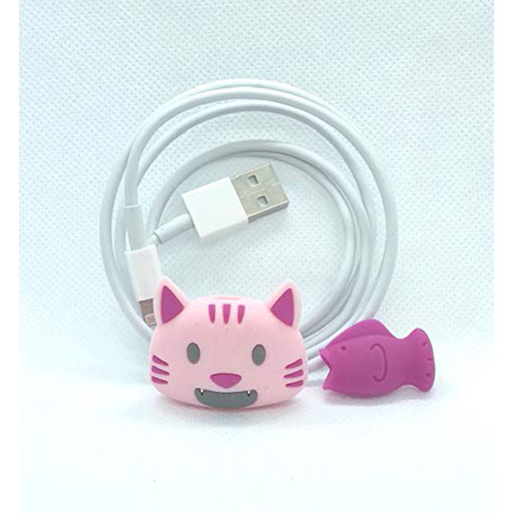 Cute Animal Cable Bite Buddies (Cat/Fish Pack Plus 1 USB Cables