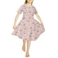 thumbnail image 2 of Yuyamidu Koala Short Sleeve Dress for Toddler Girls Cute Pink Knee Length Dresses Elegant Flared Sundress Daily Life Vacation Formal Girls Clothes for Kids 9-10 Years, 2 of 6