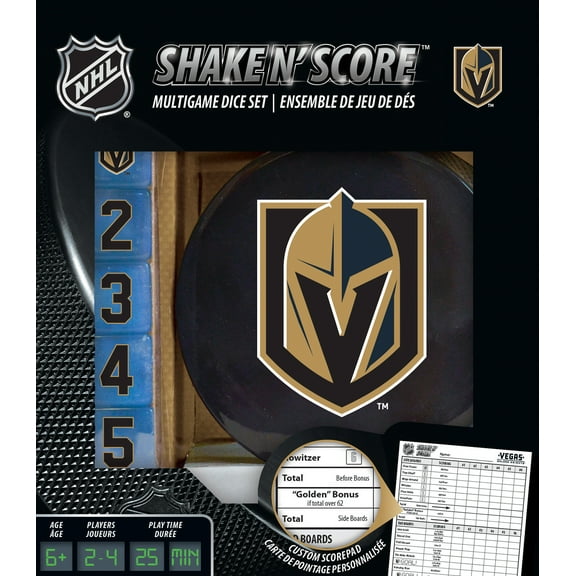 MasterPieces Officially Licensed NHL Las Vegas Golden Knights Shake N' Score Dice Game for Age 6 and Up
