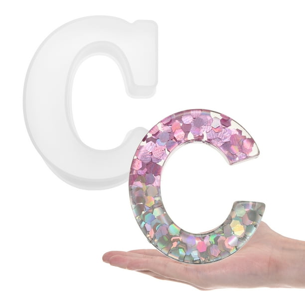 Molde de silicona de letras mayúsculas en resina Uxcell, 6" molde 3D del alfabeto inglés