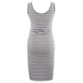 thumbnail image 4 of Fesfesfes Maternity Dress for Women Round Neck Sleeveless Dress Casual Stretchy Pleated Pencil Dress Striped Print Knee Length Dress for Pregnant Women, 4 of 4