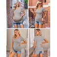 thumbnail image 4 of Ekouaer Womens Maternity Shirts 3 Packs Side Ruched Pregnancy Tee Top Tunic Blouse Casual Mama Clothes, 4 of 6