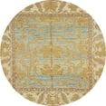 thumbnail image 1 of Ahgly Company Machine Washable Indoor Round Abstract Yellow Area Rugs, 3' Round, 1 of 7