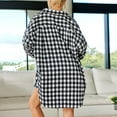 thumbnail image 6 of IROINNID Women's Shacket Jacket Long Sleeve Plaid Turndown Lapel Outwear, Loose Winter Jacket Blouse, 6 of 9