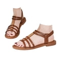 thumbnail image 2 of MKLEKYY Sandalias de Playa para Mujer, Sandalias Romanas Retro de Verano para Mujer, Sandalias de Suela Suave A La Moda de Talla Grande para Mujer Con Hebilla Vacía, 2 of 4
