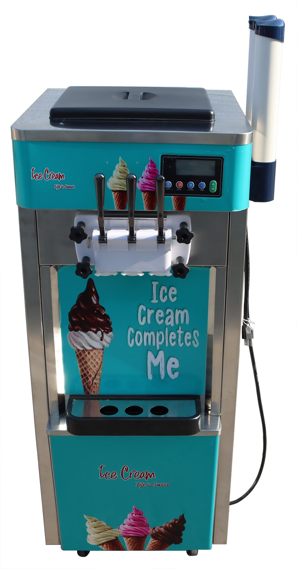 3 Flavors Commercial Soft Ice Cream Machine Maker with LCD Panel 6L*2 20-30L/H for Bars Coffee Shop Supermarket