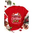 thumbnail image 2 of T-Shirt de Noël Festif pour Femmes - Manches Courtes Polyester, 2 of 10
