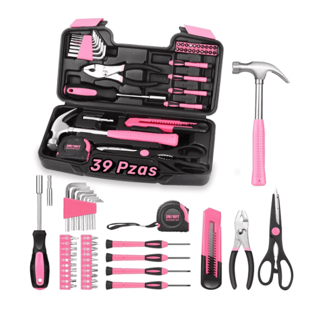 Juego De Herramientas Mecánicas Wünd Para Hogar, 39 Piezas Rosa