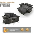 thumbnail image 2 of 3 in 1 Convertible Sleeper Sofa Bed, 60" Pull Out Couch with Adjustable Backrest, Corduroy Loveseat Sofa Couch with Side Pockets for Living Room Bedroom Apartment Small Space (Dark Grey), 2 of 7