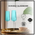 thumbnail image 3 of Artland Soho Optic 8.5 oz Champagne Flute, Set of 4 - Modern Contemporary Stemmed Glasses - Ideal for Weddings, Parties, Prosecco, Sparkling Wine, Excellent Gift Idea, Dishwasher Safe (Turquoise), 3 of 7