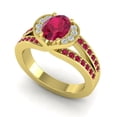 thumbnail image 2 of 2.35 Carat Wonderful Oval Cut Red Ruby Gemstone Anniversary Ring for Ladies 18K Yellow Gold Size 6.5 by Diamond-Capitals, 2 of 8