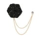 thumbnail image 5 of Broche de cadena con borla de flor de , accesorios para el cuello, broche, accesorios creativos, elegante pin de solapa formal, trajes de hombre Negro, 5 of 8
