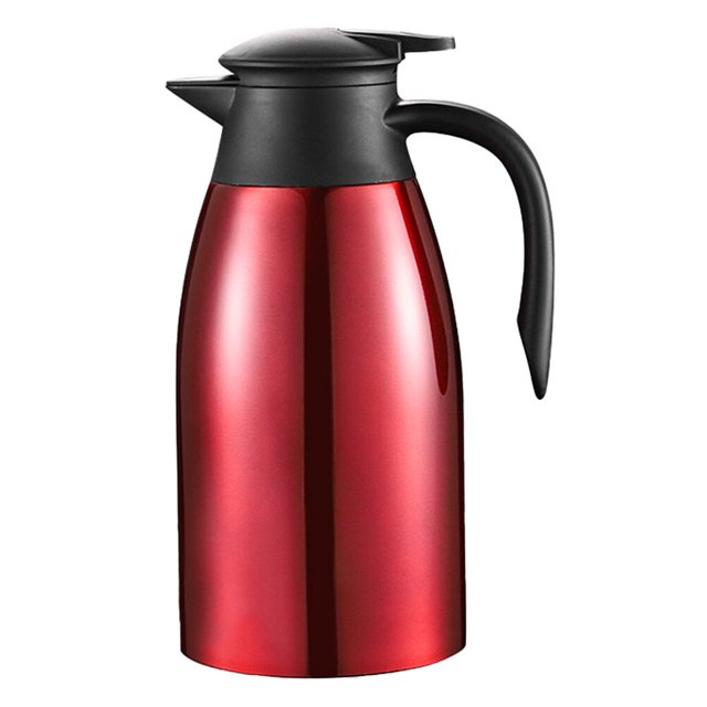 HLONK Bouilloire de Maintien au Chaud Pichet en Acier Inoxydable Cafetière en Acier Inoxydable Bouteille à Vide à la Mode (2L)